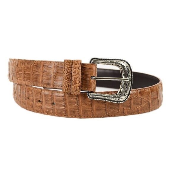 Cody James Men's Brown Genuine Caiman Leather Belt With Western Buckle Size 36 - Picture 1 of 4